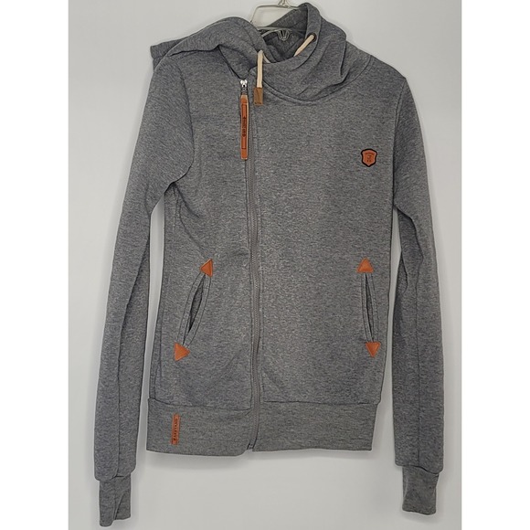 Hua Lan Tops - Womens Long Sleeve Off Center Zip‎ Up Hooded Sweatshirt Outdoor Gorpcore Layer